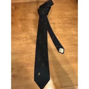 Vintage -Bronzini necktie- navy with unicorn logo and repeating unicorn pattern